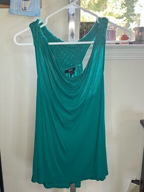 Teal cowl neck tank top